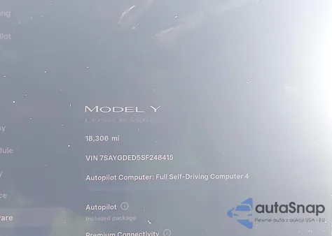 2025 Tesla Model Y Long Range Dual Motor Rear-Wheel Drive from USA, damaged, VIN 7SAYGDED5SF248415